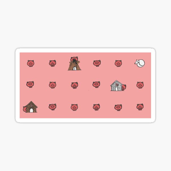 The tale of the three little pink pigs Sticker