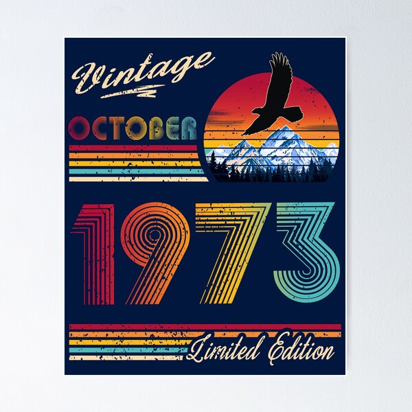 Item preview, October 1973 Birthday designed and sold by GreenSplash.