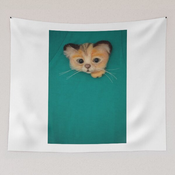 Item preview, Cute wool broosh cat on green background designed and sold by olena2552.