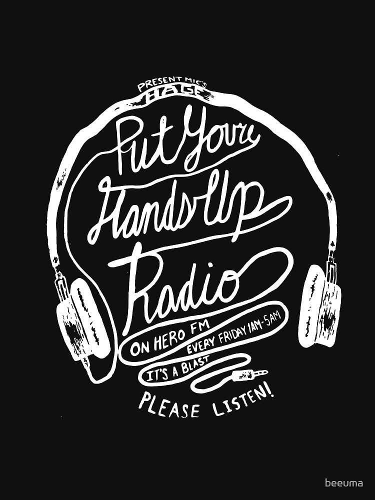  put your hands up radio present mic pullover sweatshirt by beeuma