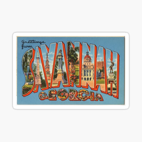 Vintage Colorful Greetings From Savannah Georgia Sticker