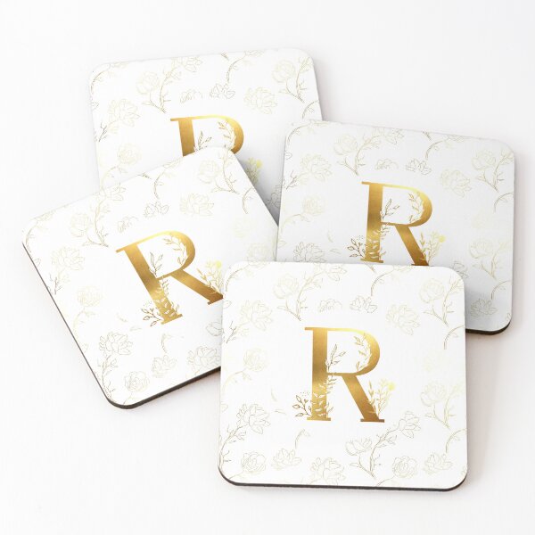 Item preview, R Gold Monogram Floral Initial  designed and sold by Parydish.