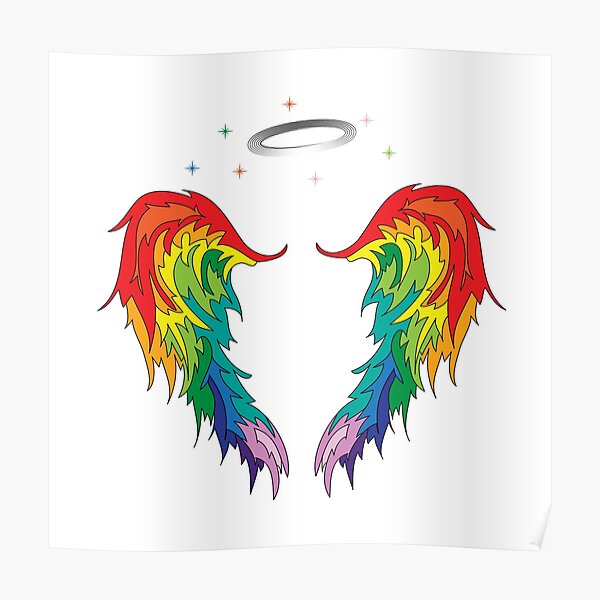 Rainbow Wings Posters Redbubble - neon rainbow phoenix roblox neon rainbow neon rainbow