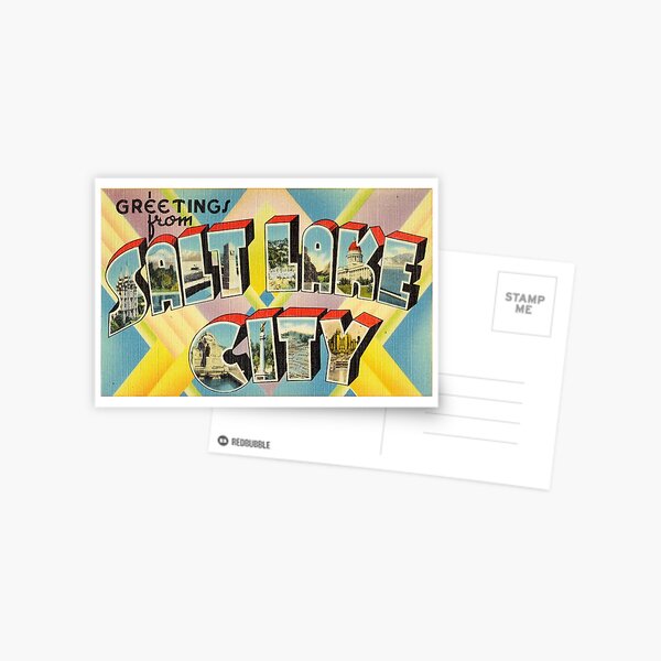 Vintage Colorful Greetings From Salt Lake City Postcard