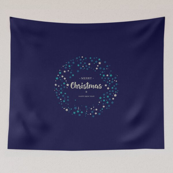 Item preview, Merry Christmas and Happy New Year Starry Wreath illustration designed and sold by Aysel's Designs.