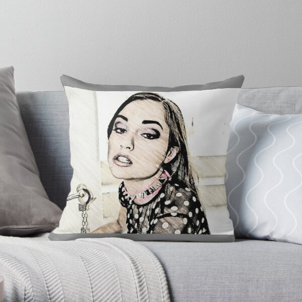 Sasha Grey Drawing Handcuffs Throw Pillow