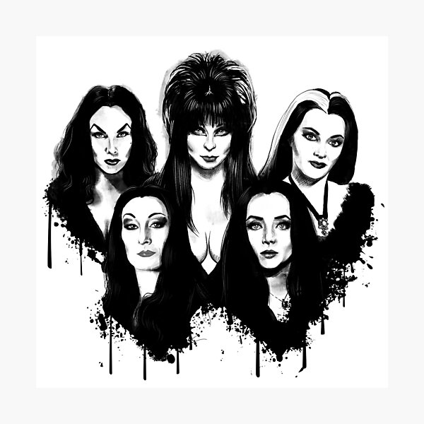 Item preview, Goth Queens - Elvira, Vampira, Lily, Morticia designed and sold by Otracreativa Prints.