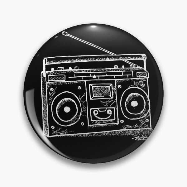 Item preview, Old School Radio (white ink) designed and sold by MenagerieMayhem.