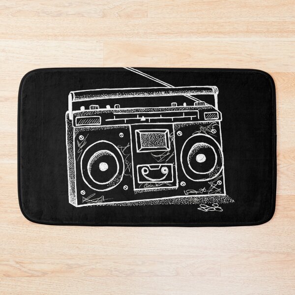 Item preview, Old School Radio (white ink) designed and sold by MenagerieMayhem.