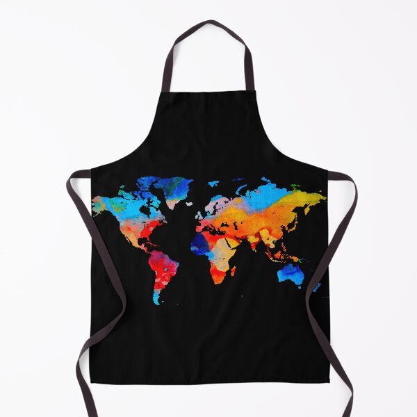 Item preview, World Map 18 Black Background designed and sold by Sharon Cummings Art.