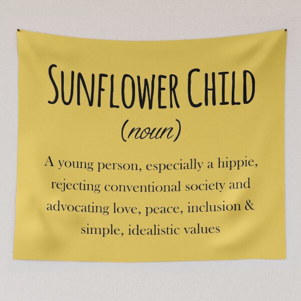 Item preview, Hippie Sunflower child definition designed and sold by Sunflowerforher.