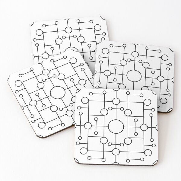 Item preview, Black and White Art Deco Geometric Circle Tile Design designed and sold by RhubarbMyrtle.