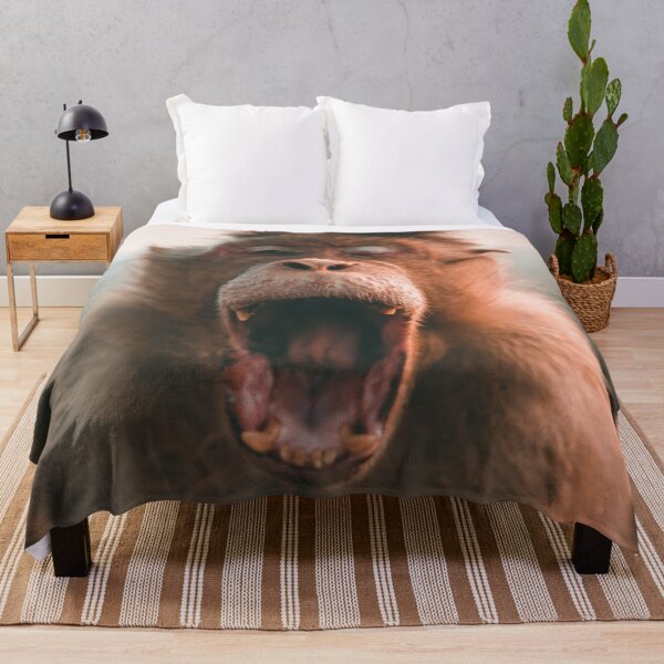 Artikelvorschau, Wild Monkey Open Mouth Gähnendes Gesicht entworfen und verkauft von TriadArtDesign.