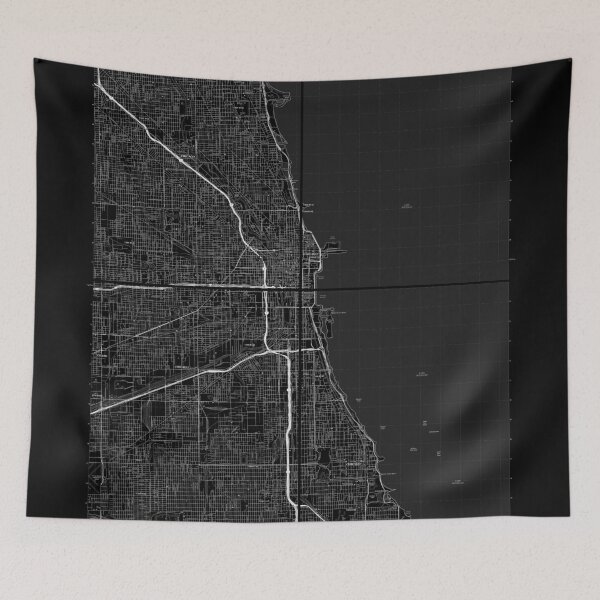 Item preview, Chicago IL, Quad Topographical Map Black designed and sold by PGHPhotoCo.