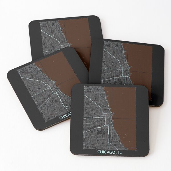 Artikelvorschau, Chicago IL, Quad Topografische Karte Dunkel entworfen und verkauft von PGHPhotoCo.