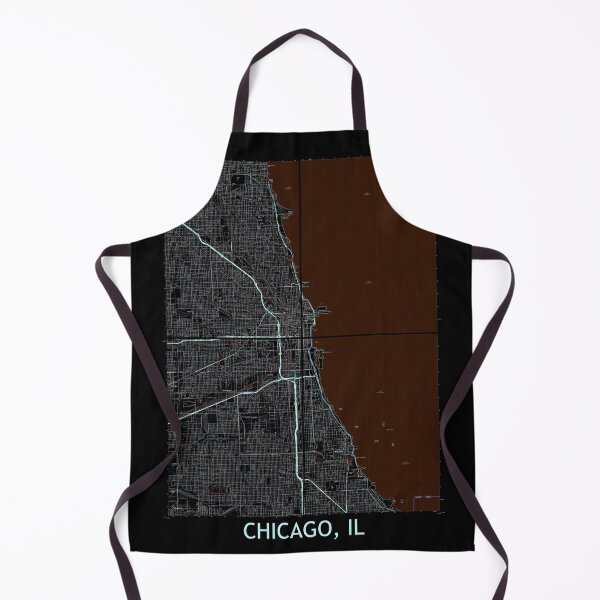 Item preview, Chicago, IL, mapa topográfico cuádruple oscuro designed and sold by PGHPhotoCo.