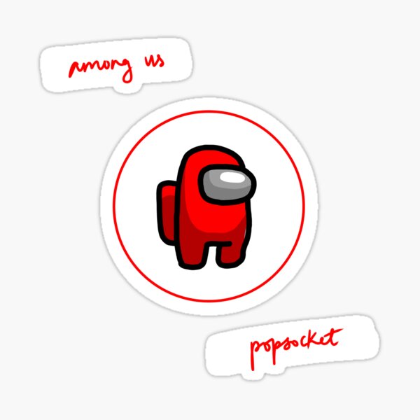 Red Among Us Character Popsocket Sticker