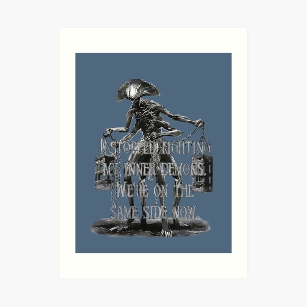 Impression Artistique Demoniaque Abomination Citation Sur Les Demons Interieurs Par Piciareiss Redbubble