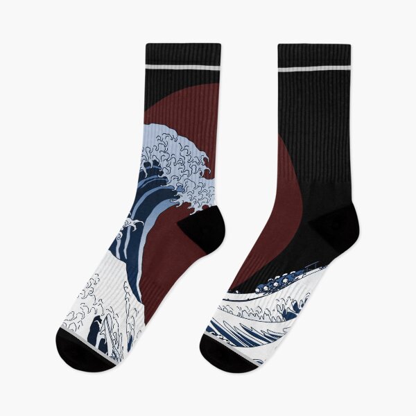 Aperçu de l'œuvre Great Wave Japan rouge créée et vendue par EGIT.
