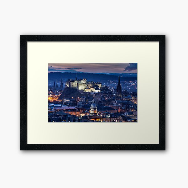 Edinburgh Castle at dusk Framed Art Print