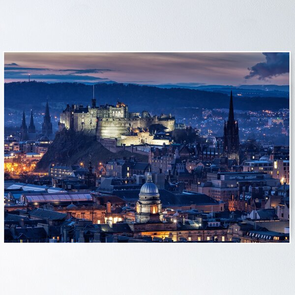 Edinburgh Castle at dusk Poster