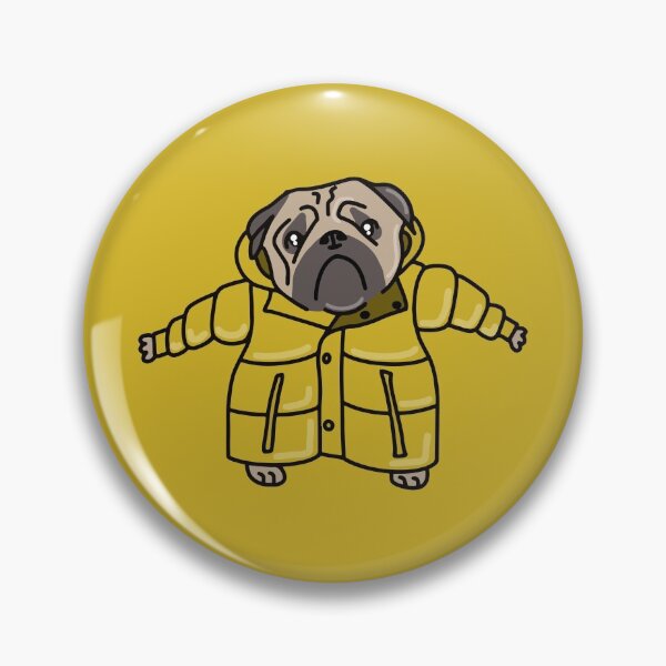 Item preview, Cute Pug Wearing a Puffy Winter Coat designed and sold by lildoodleshop.