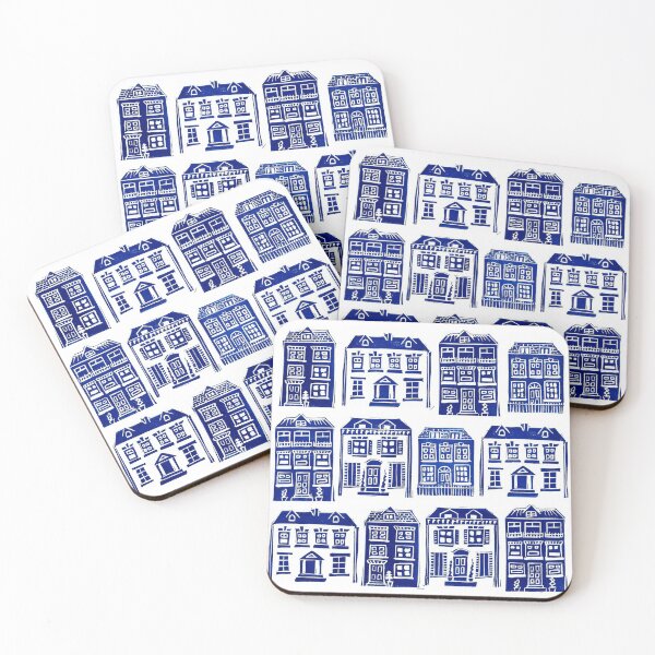 Item preview, Little Linocut Houses designed and sold by Maddy Bennett.