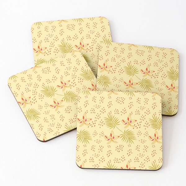 Item preview, Light yellow with flowers ,leaf and beautiful red dots designed and sold by 3Akshithaa.