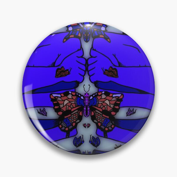 Item preview, Indigo Nervous Butterfly, abstract digital kaleidoscope butterfly art designed and sold by MayGreenAbgrall.