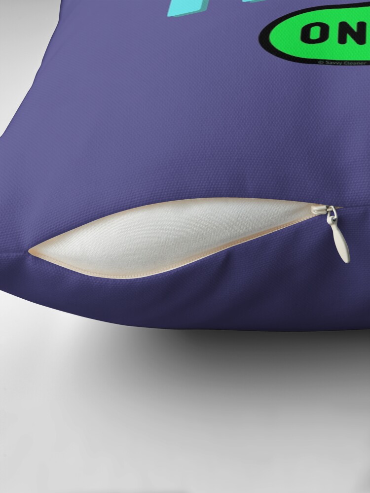 Thumbnail 2 of 4, Pillow, Retro Cleaning Mode Game Button - House Cleaning Humor designed and sold by SavvyCleaner.