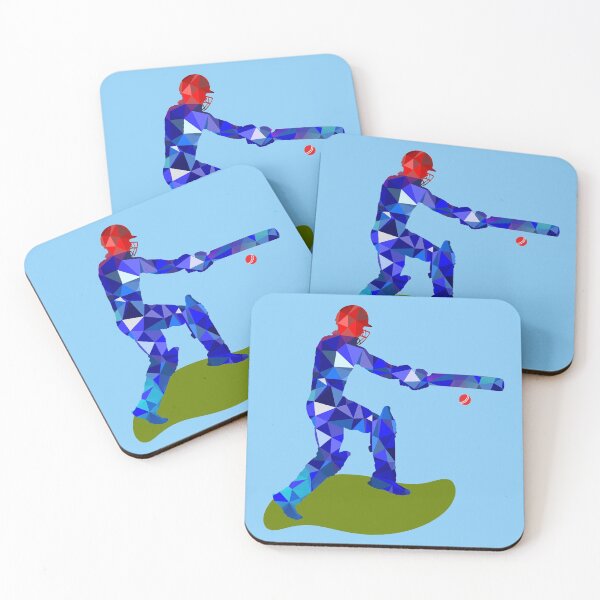 Item preview, Cricket batsman on pitch - unique geometric pattern England, UK colours designed and sold by Deegital18.