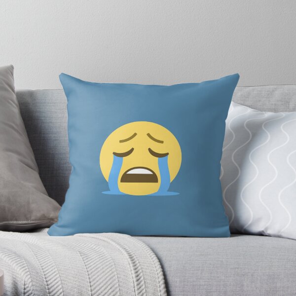 "SAD EMOJI Crying emoji" Throw Pillow by perspectiveis Redbubble