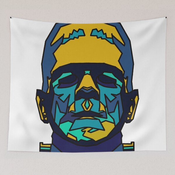 Item preview, Halloween Monster - Blue and Yellow - Geometric - Frankenstein monster designed and sold by Geometricshow.
