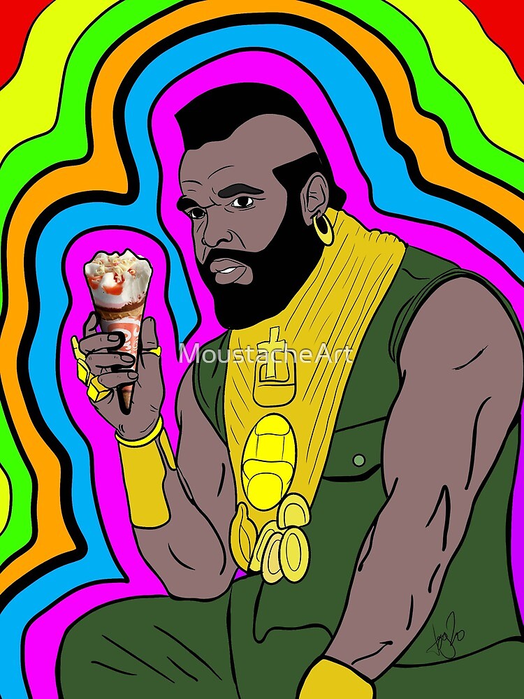 "Mr T eating ice cream" Art Print for Sale by MoustacheArt Redbubble
