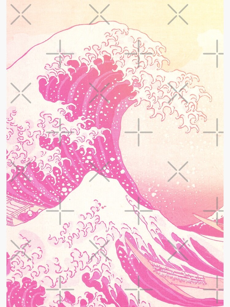 The Great Wave Off Kanagawa Japanese Wave Pink Aesthetic Spiral