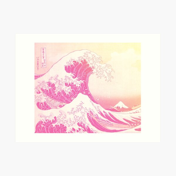 The Great Wave Off Kanagawa Japanese Wave Pink Aesthetic Art Print