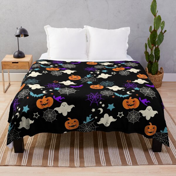 Item preview, Halloween Party Spooky Season Spider Web Ghosts Bat Pattern designed and sold by mythandframe.
