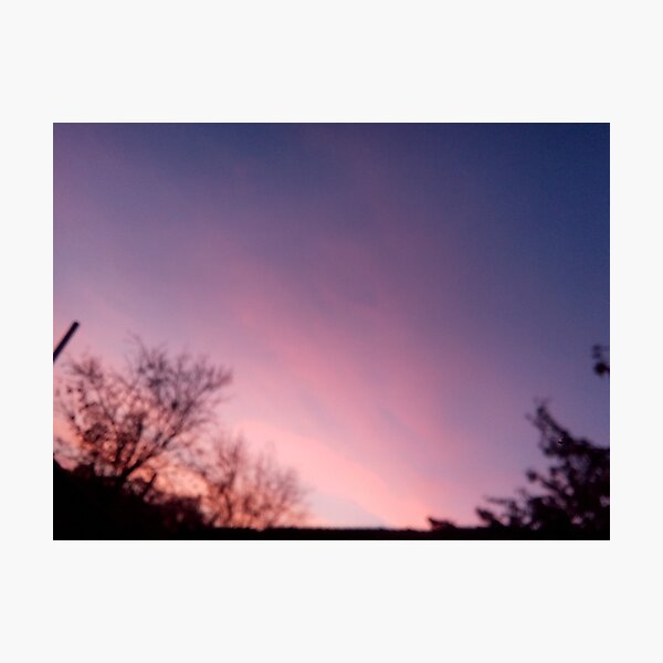 Item preview, blurry pink sky cotton blue soft night designed and sold by MariaElenaPaint.