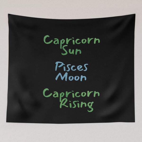 Item preview, Capricorn Sun Pisces Moon Capricorn Rising Text designed and sold by leomooncreates.