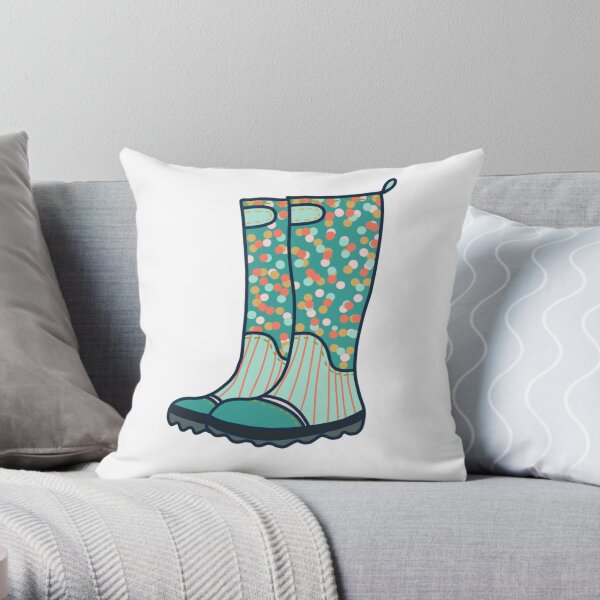 Rubber boots Wellies Throw Pillow