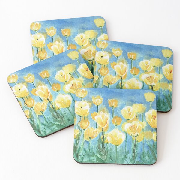 Item preview, Bright Sunny Yellow Tulip Garden designed and sold by Smalltownart.