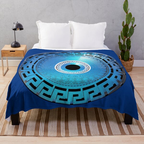 Artikelvorschau, Mati Evil Eye Königsblau Glas Griechische Schlüssel Muster entworfen und verkauft von Yiorgos Designs.