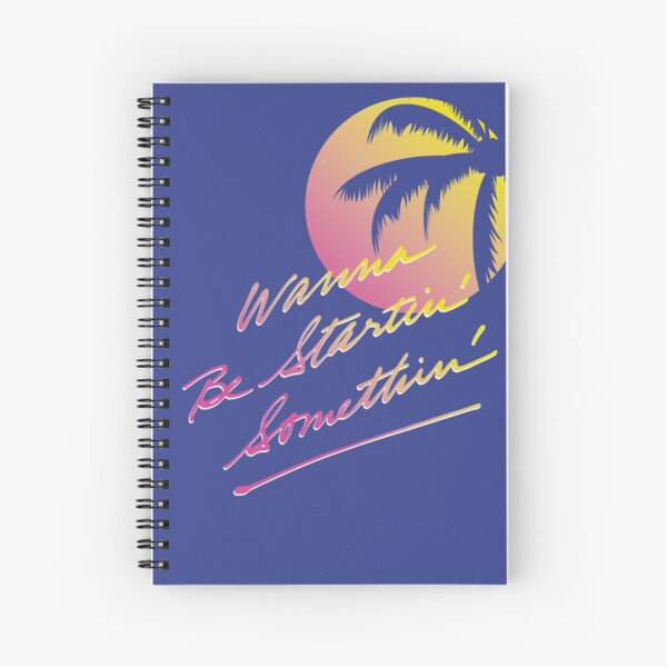WANNA BE STARTIN' SOMETHIN' tropical sunset palm tree (Michael Jackson) Spiral Notebook