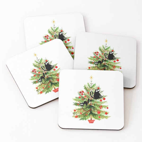 Item preview, Cat in a Christmas tree, Cat Christmas cards and gifts designed and sold by avit1.