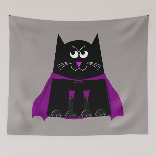 Item preview, Goth halloween cat designed and sold by Fluffpotsdesign.