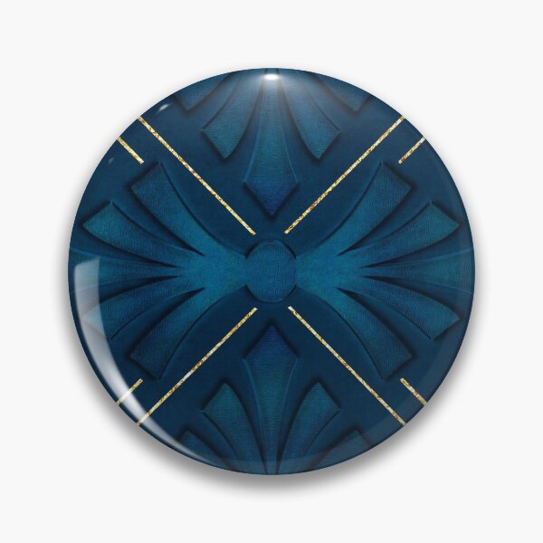 Item preview, Elegant Gold Blue Art Deco Tile designed and sold by artsandsoul.