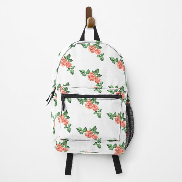 Item preview, Hand-painted orange watercolor roses with green leaves designed and sold by sentimentalica.