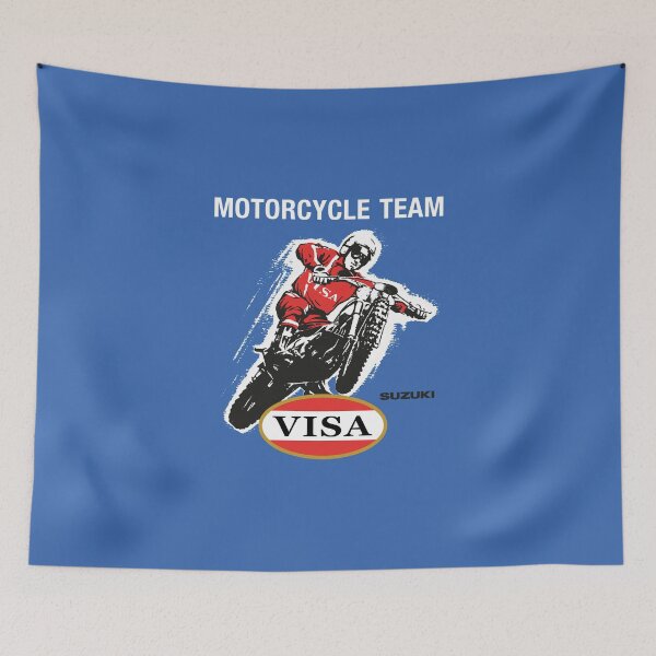 Item preview, Visa Suzuki Motorcycle Team Vintage 70's print smaller logo designed and sold by Hecksploitation.