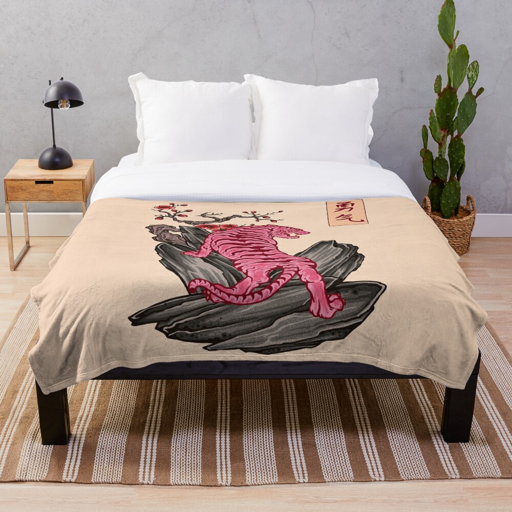 pink tiger throw blanket