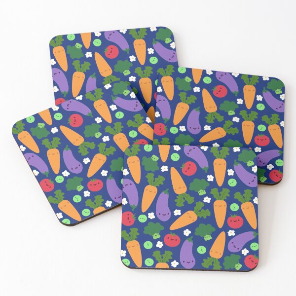 Item preview, Cute Vegetable Pattern Dark Blue Background designed and sold by SofiaSava01.